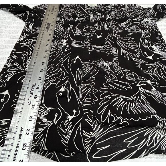 Anthropologie Maeve Womens 3/4 Sleeve Tunic Top Size 4 Black Pintuck Wildbird - Picture 9 of 9